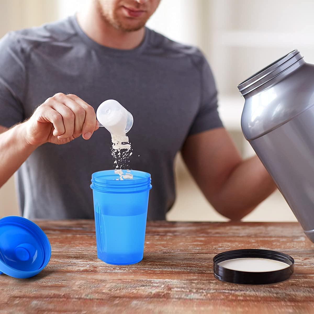 YAYAYOUNG Protein Shaker 400ml 2er Set BPA-frei