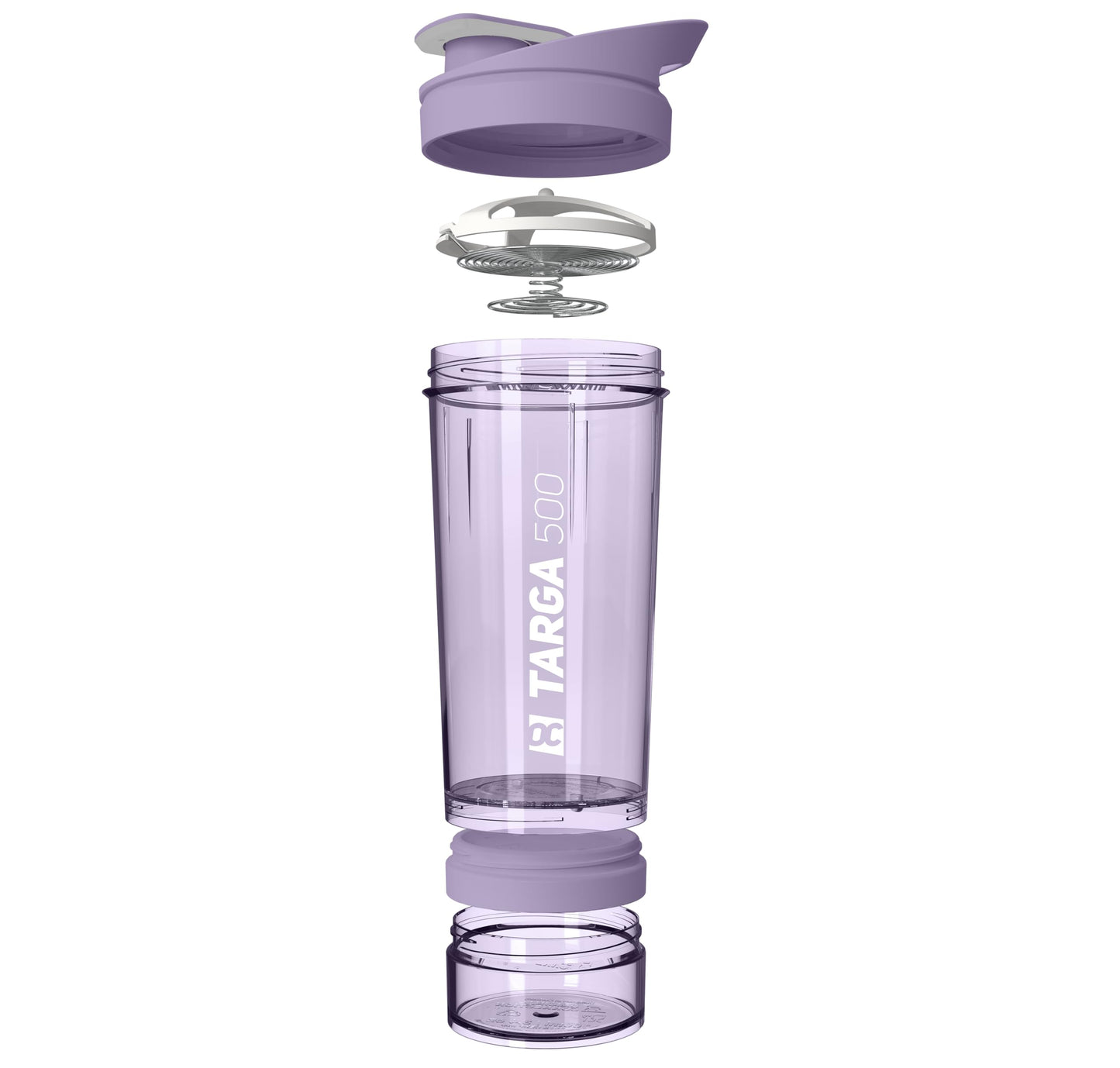 Protein Shaker 600ml mit Pulverfach Edelstahl Mixer