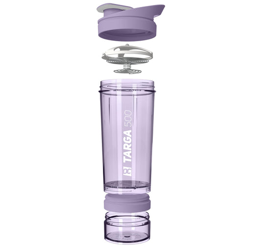 Protein Shaker 600ml mit Pulverfach Edelstahl Mixer