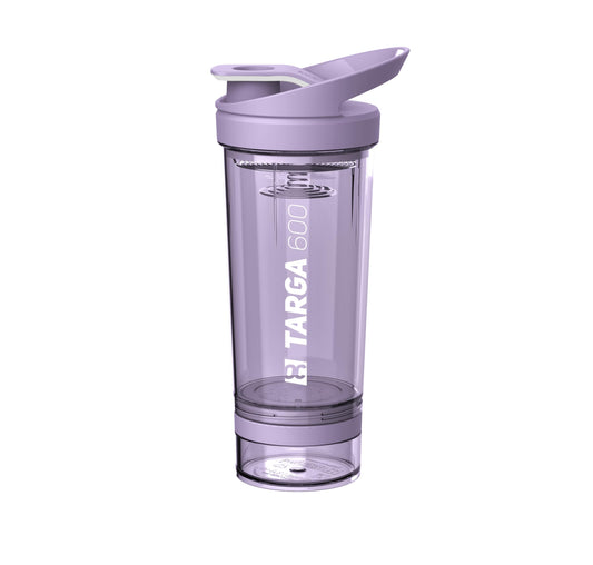 Protein Shaker 600ml mit Pulverfach Edelstahl Mixer